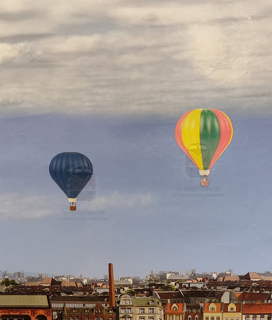 Heißluftballons als Ergänzung zu jedem Modellbahnhintergrund Spur H0 1zu87