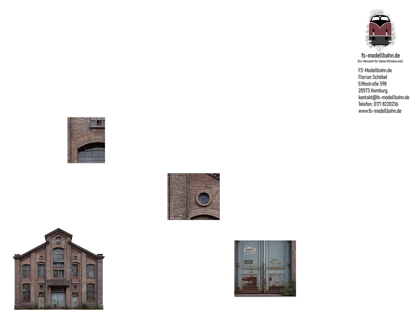 Modellbahnhintergrund leerstehendes Industriegebäude Spur H0 1zu87 zum Download