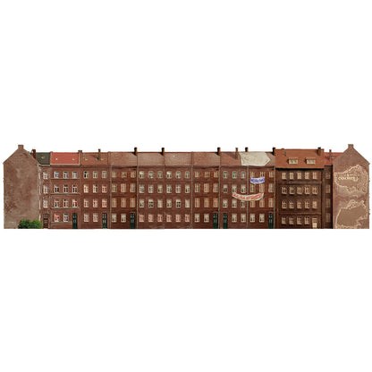 Model Railway Background 65cm Wide with Houses to Combine Gauge TT in 1 to 120