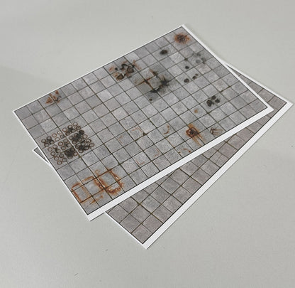 Set of 2 Decor Sheets: Heavily Aged Concrete Slab Floor for Commercial Areas in N Gauge