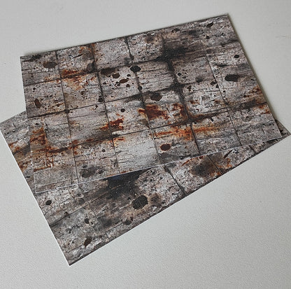 2-piece Decorative Sheet Set Concrete Slab Flooring with Severe Weathering TT Scale