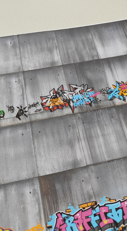 Modern Concrete Wall Decoration Arches with Graffiti Trace H0 for Ramps and Walls