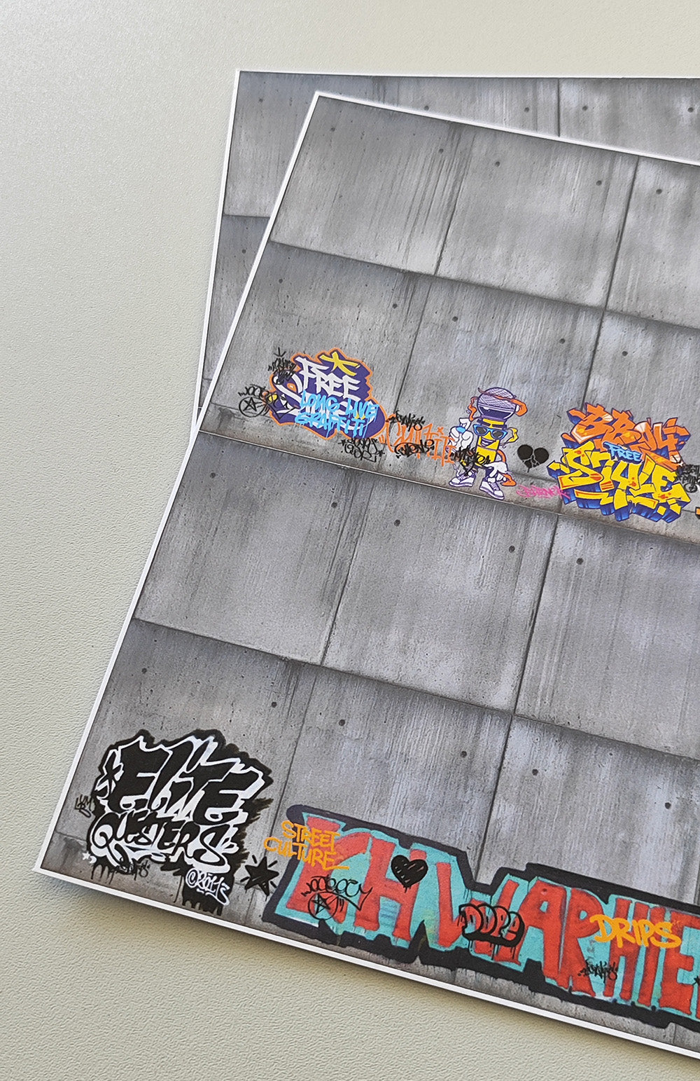 Dekorbögen moderne Betonwand mit Graffiti Spur H0 für Rampen und Wände | FS-Modellbahn.de