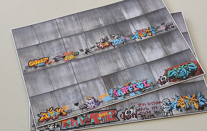 Modern Concrete Wall Decoration Arches with Graffiti Trace H0 for Ramps and Walls