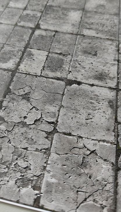 2er Set Dekorbögen verwitterter Betonplattenboden in Spur H0